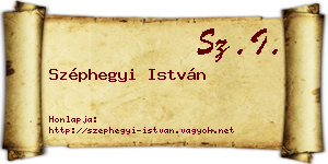 Széphegyi István névjegykártya